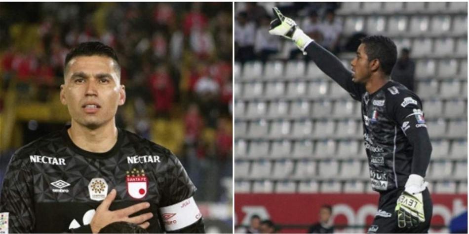 Leandro Castellanos (izq.) y José Fernando Cuadrado, arqueros de la Selección Colombia.