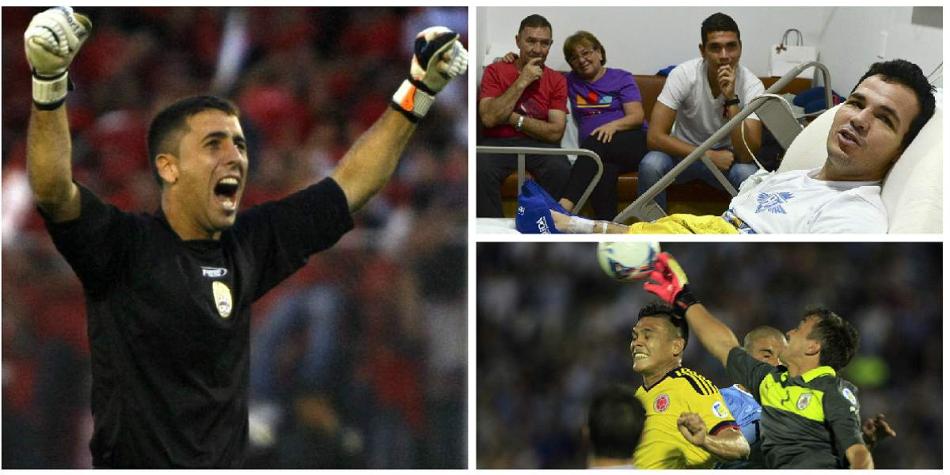 El guardameta uruguayo estuvo en el partido benéfico para Alexis Viera.