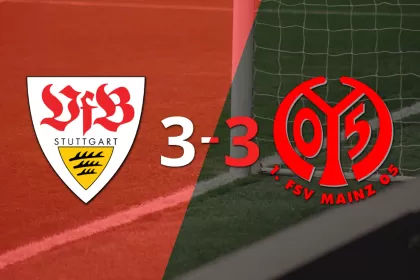 Mainz empató 3-3 contra Stuttgart sobre el final del partido