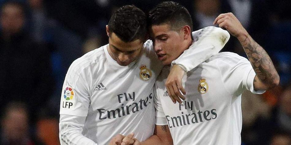 James y Cristiano Ronaldo, figuras de Real Madrid en el triunfo contra Espanyol.