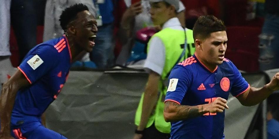 Yerry Mina y Juan Fernando Quintero