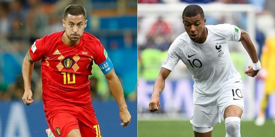 Eden Hazard y Kylian Mbappé.