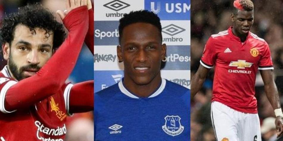 Mohamed Salah, Yerry Mina y Paul Pogba
