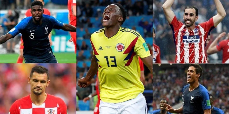 Yerry Mina y rivales en el Fifa FIFPro