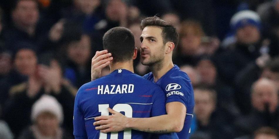 Eden Hazard y Cesc Fábregas.