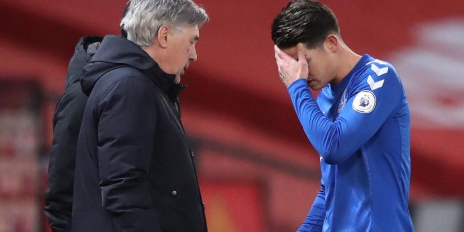 James Rodríguez y Carlo Ancelotti