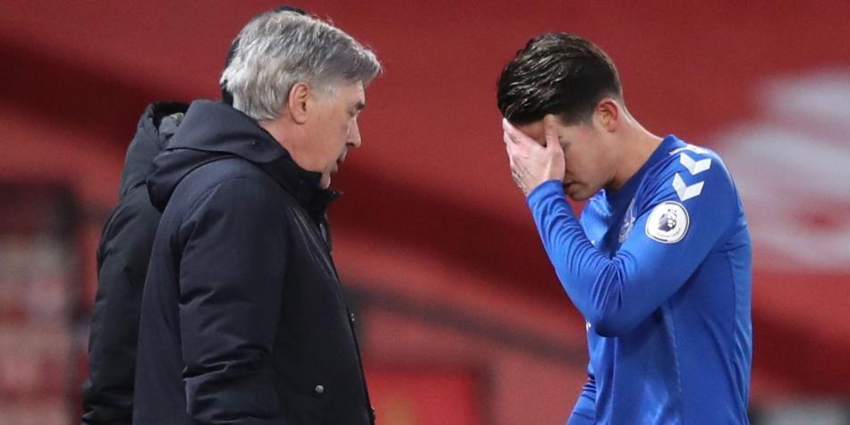 James Rodríguez y Carlo Ancelotti