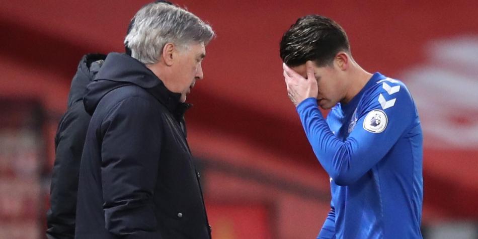James Rodríguez y Carlo Ancelotti