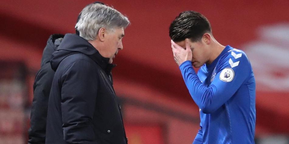 James Rodríguez y Carlo Ancelotti