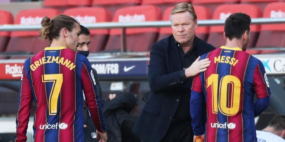 Koeman, Messi y Griezmann