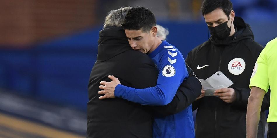 James Rodríguez y Carlo Ancelotti