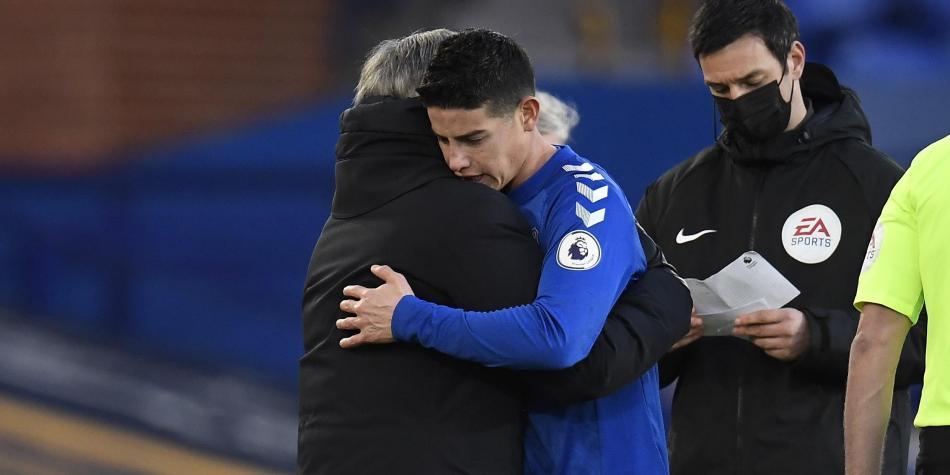 James Rodríguez y Carlo Ancelotti