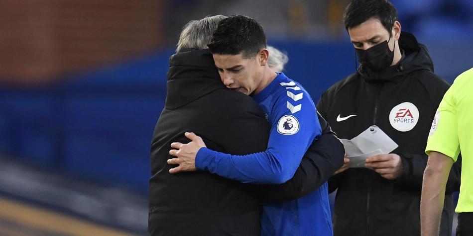 James Rodríguez y Carlo Ancelotti