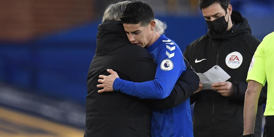 James Rodríguez y Carlo Ancelotti