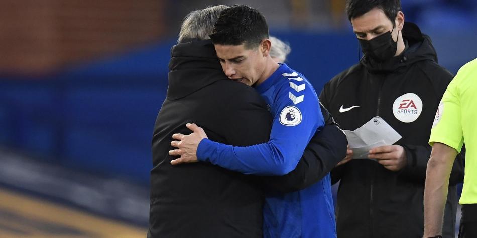 James Rodríguez y Carlo Ancelotti
