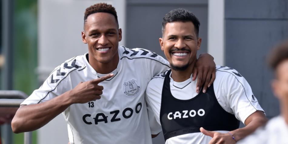 Yerry Mina y Salomón Rondón