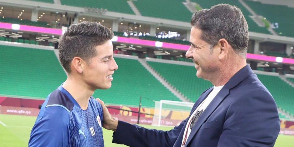 James Rodríguez y Fernando Hierro