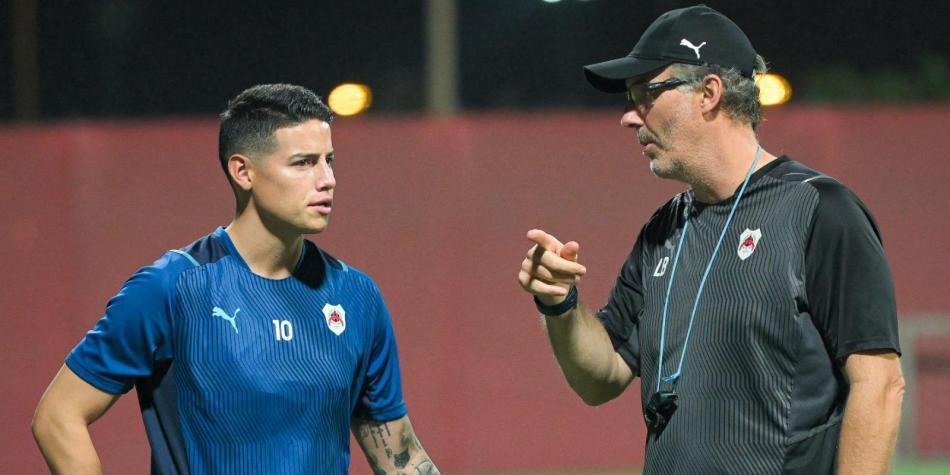 James Rodríguez y Laurent Blanc
