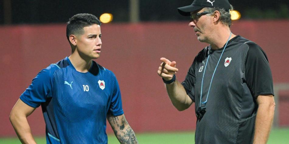 James Rodríguez y Laurent Blanc