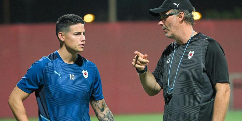 James Rodríguez y Laurent Blanc