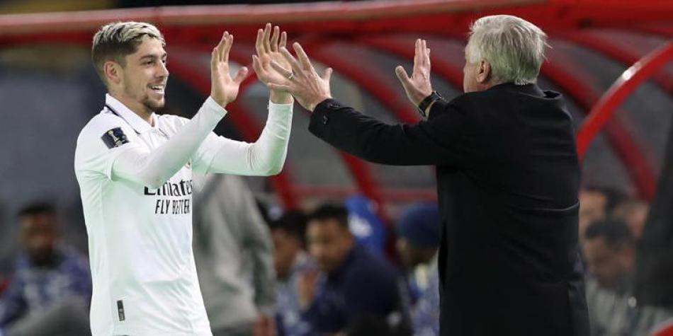 Federico Valverde y Carlo Ancelotti