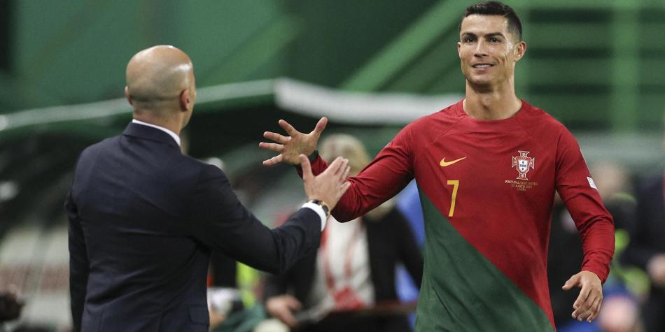 Roberto Martínez y Cristiano Ronaldo