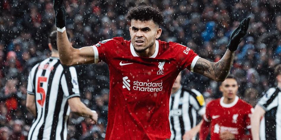 Luis Díaz en Liverpool vs Newcastle