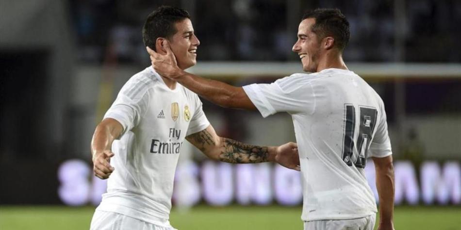 James Rodríguez y Lucas Vázquez