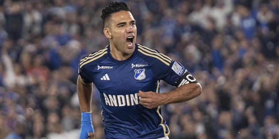 Falcao García celebra gol con Millonarios en El Campín