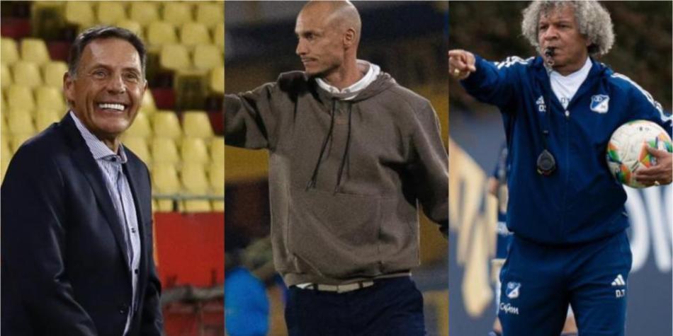 Miguel Ángel Russo, David González y Alberto Gamero