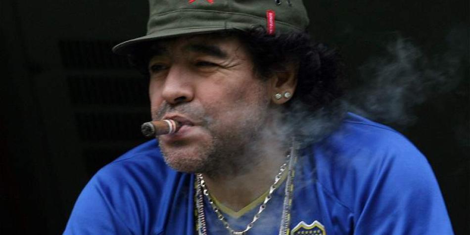 Diego Maradona, hincha, exjugador e &iacute;dolo de Boca.