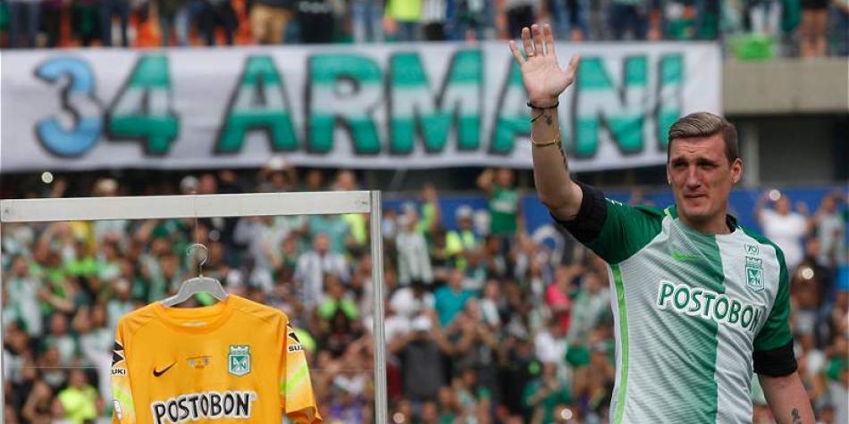 Franco Armani se mostr&oacute; m&aacute;s que emocionado en su despedida de Nacional.