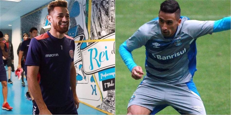 Láutaro Avosta vs. Lucas Barrios en Copa Libertadores.