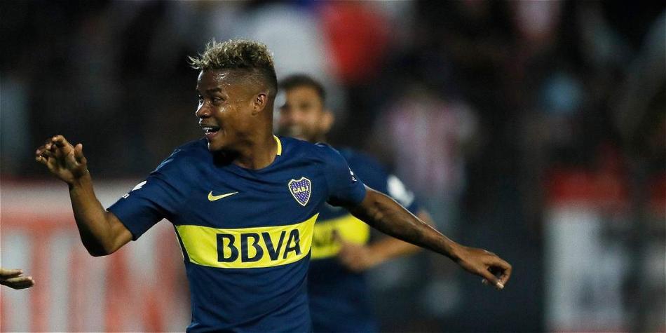 El colombiano marcó su primer gol en el fútbol argentino.