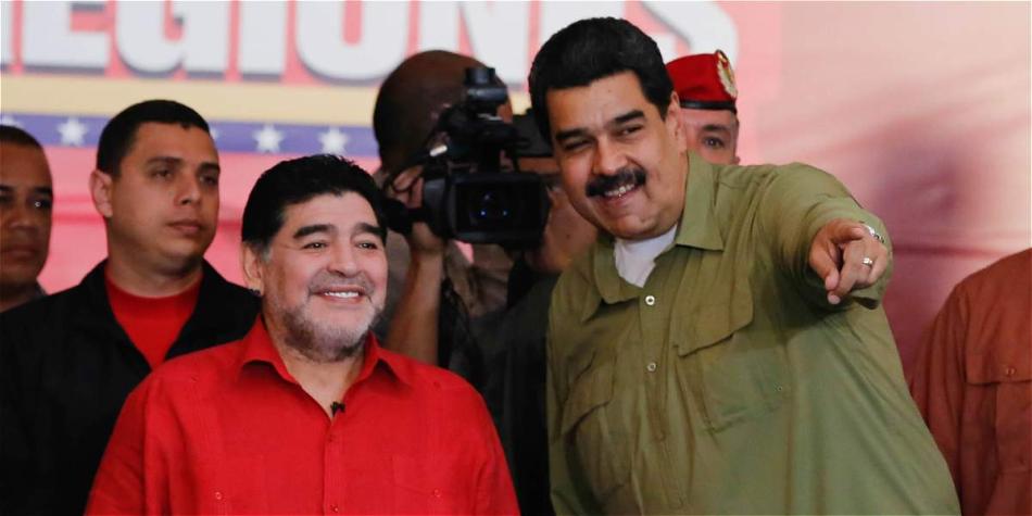 El exfutbolista argentino ha defendido el régimen de Maduro y también fue simptizante de Hugo Chávez, anterior presidente de Venezuela.