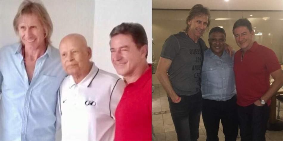 Gareca y Sergio Santin, acompañados del médico Ochoa y Alex Escobar.
