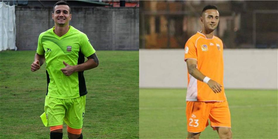 Diegro Grégori (izq.) y Juan Ramón García (der.) futbolistas de Envigado.