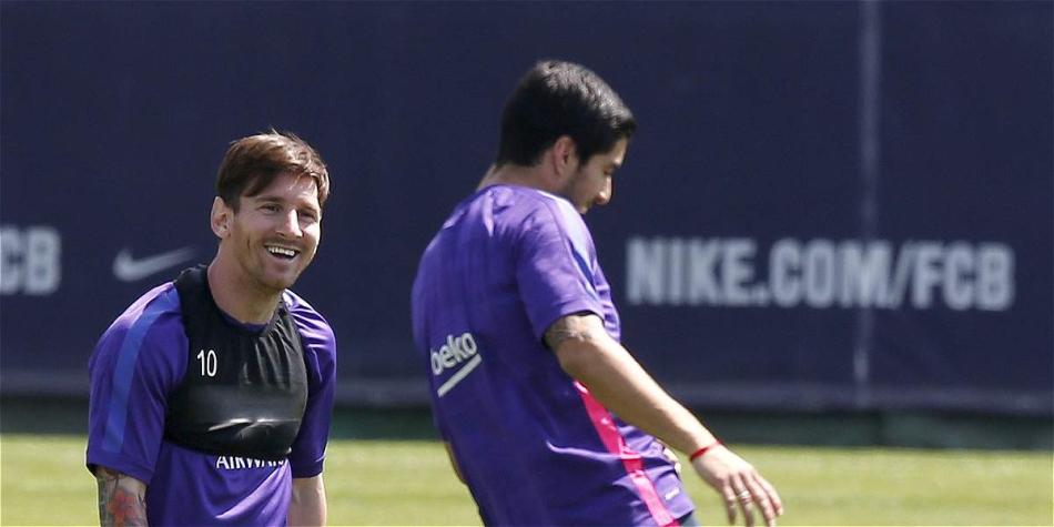 Messi y Suárez, se preparan para la final de la Copa del Rey.