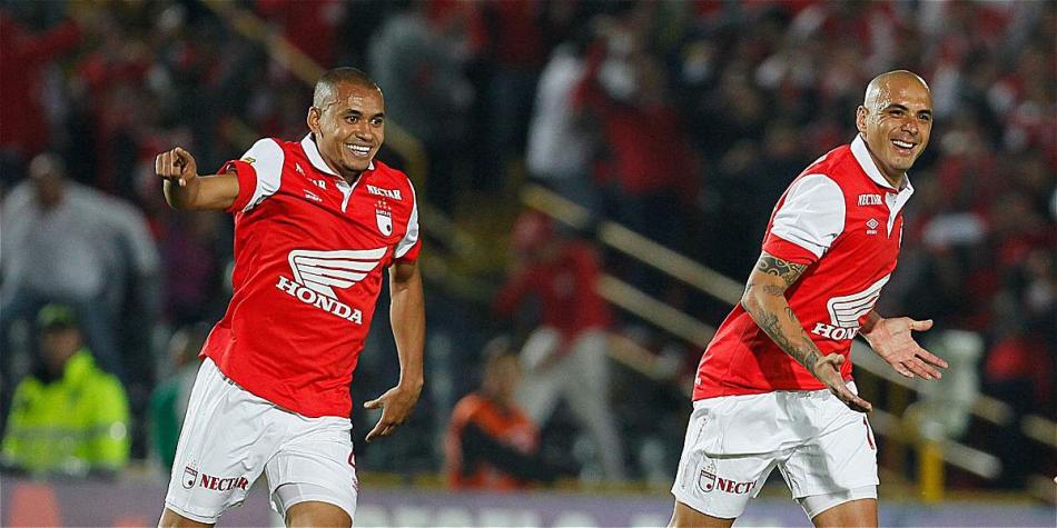 Sergio Otálvaro y Omar Pérez, jugadores de Santa Fe.