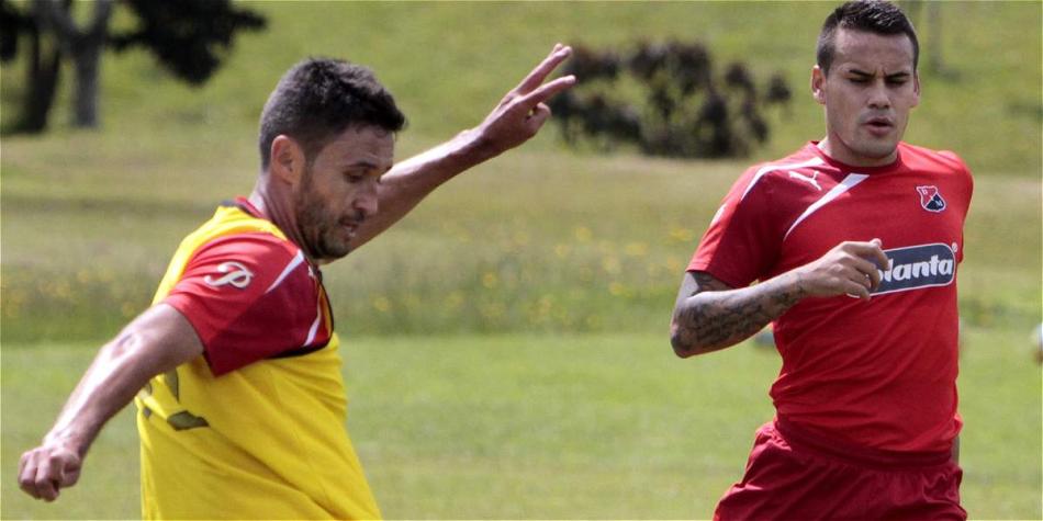 Diego Herner, defensa argentino, durante un entrenamiento del Medellín.