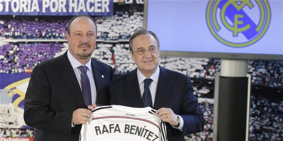 Rafa Benítez (izq.) empieza su ciclo con el Real Madrid.