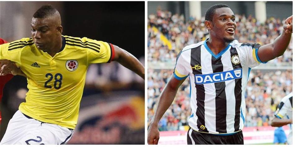 Frank Fabra (izq.), lateral del Medellín y, Duván Zapata, delantero del Udinese.