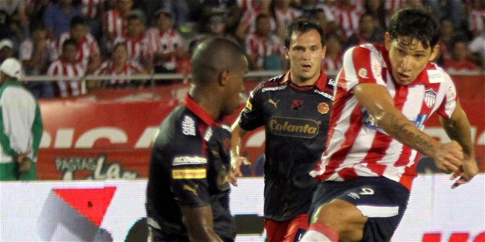 Ovelar, delantero de Junior que se lesionó en el juego contra Tolima. Archivo EL TIEMPO