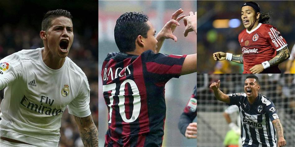 Algunos futbolistas colombianos que anotaron este fin de semana.