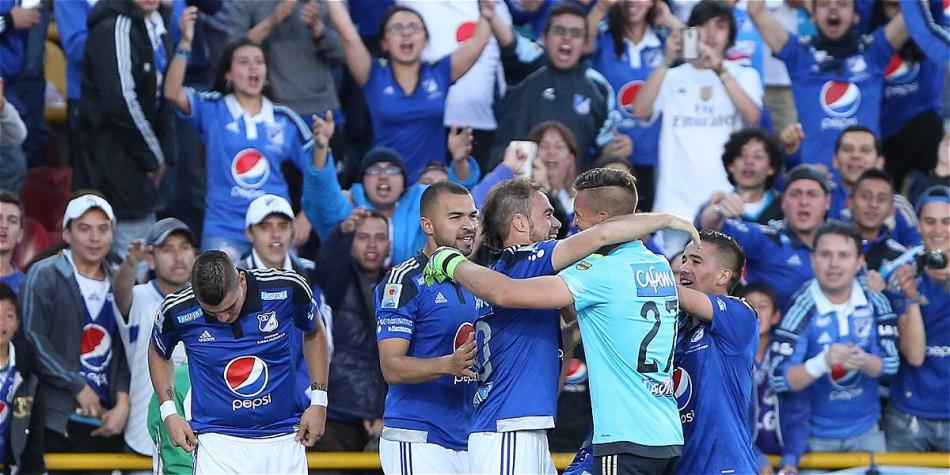 Así fue el festejo de Federico Insúa, de Millonarios, en el duelo contra Uniautónoma.