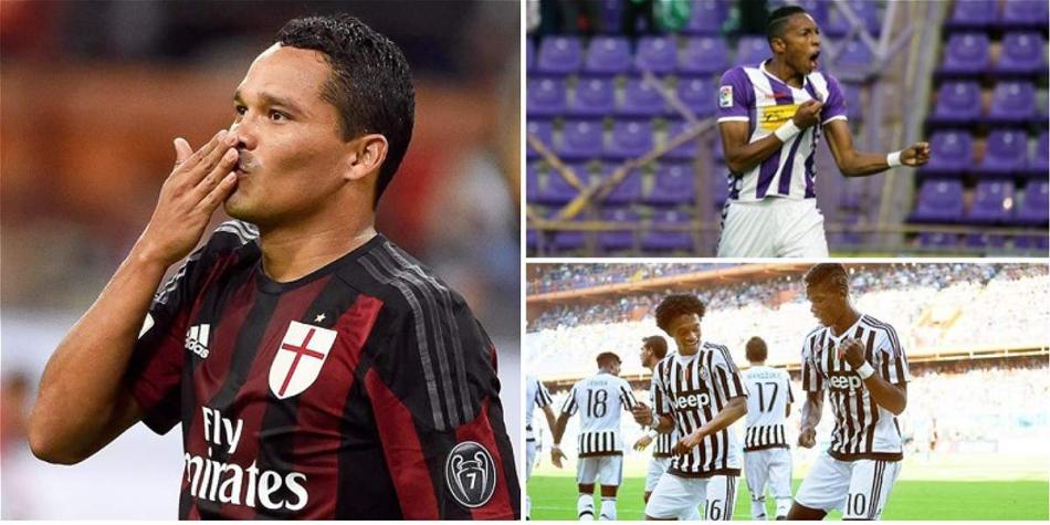 Carlos Bacca (izq.) y Johan Mojica (der.) se reportaron con gol con el Milan y Valladolid, respectivamente.