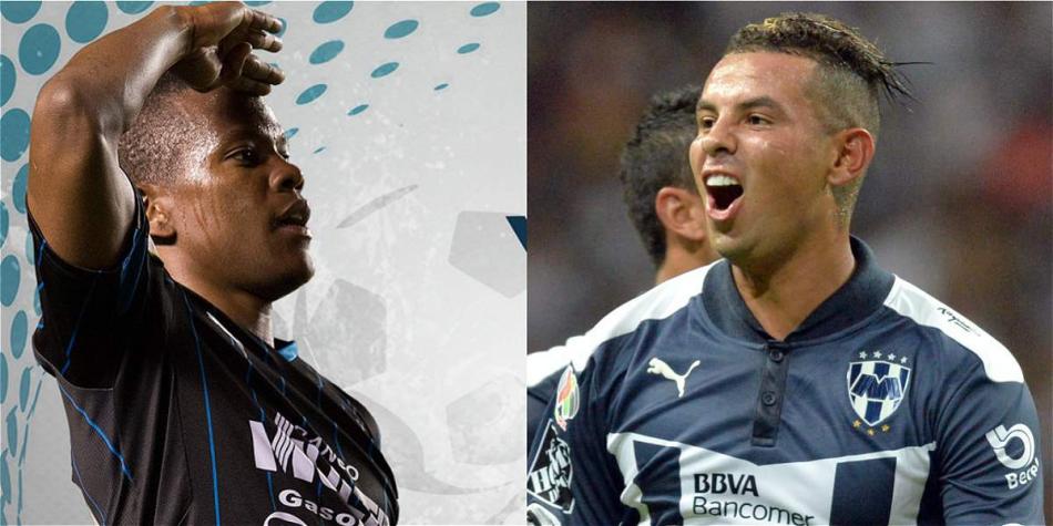 Yerson Candelo (izq.) y Edwin Cardona, jugadores colombianos que militan en el fútbol mexicano.