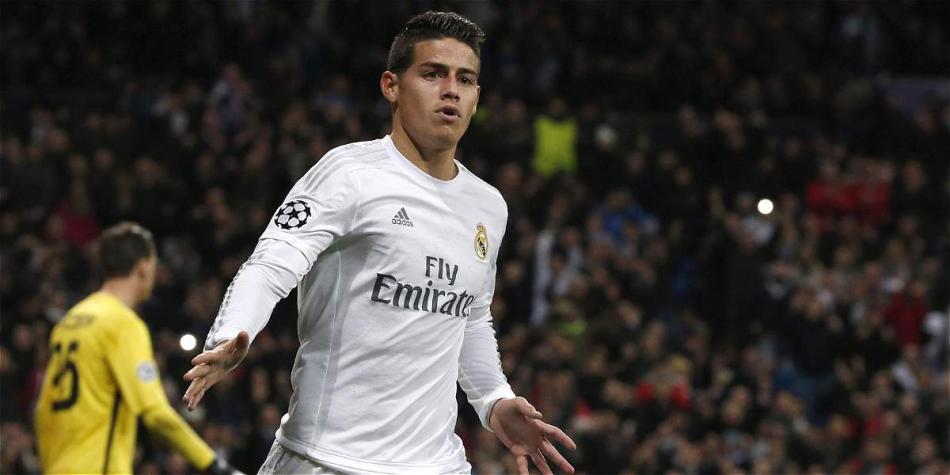 James Rodríguez, colombiano que juega en Real Madrid, de España.