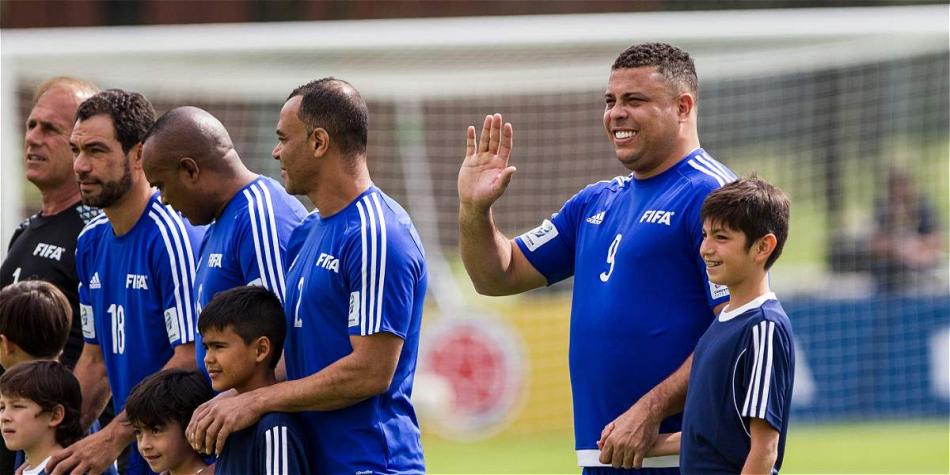 Ronaldo Nazario, una de las grandes estrellas que estuvo en un partido de leyendas en Bogotá.