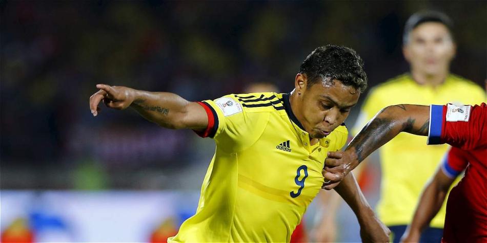 Luis Muriel durante el partido de la Selección Colombia contra Chile de este jueves.